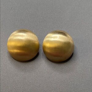 Round Brushed Gold Dome Earrings